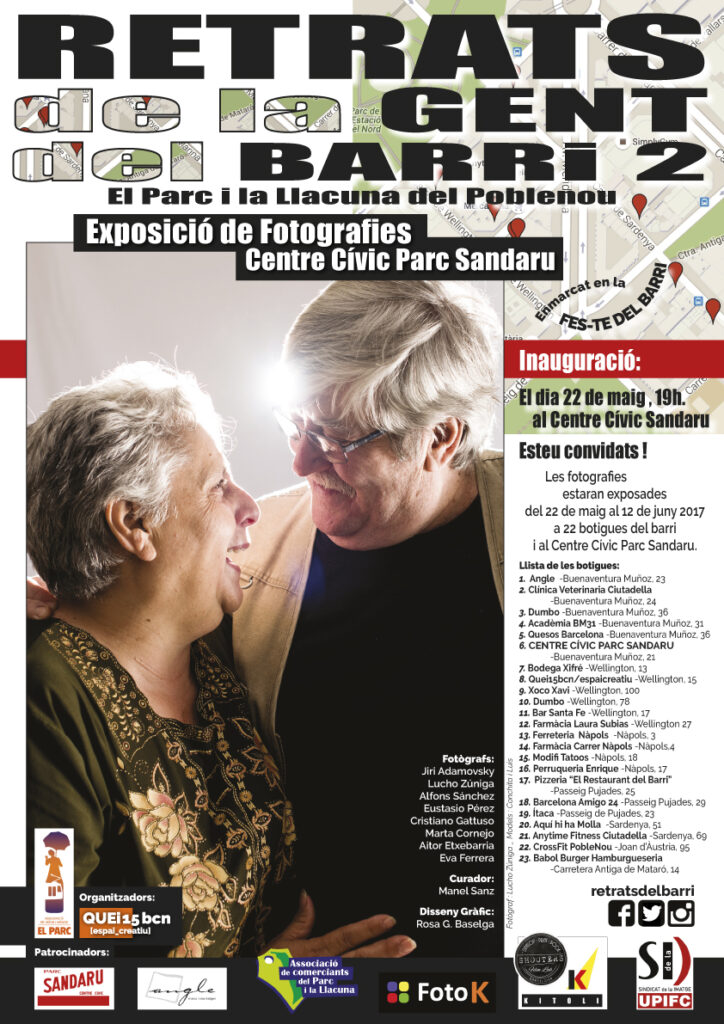 cartell anunciador inauguració Retrats de la gent del barri 2017