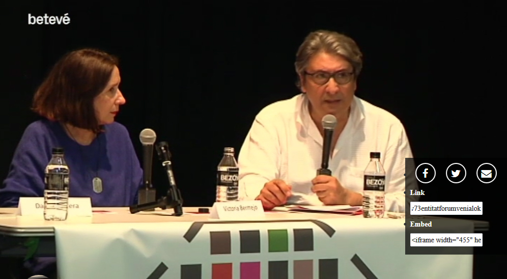 Taula debat Fòrum Veïnal de Treball i Cultura 2017 Amb Victoria Bermejo.